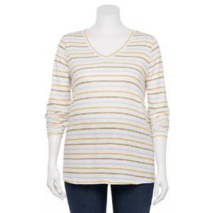 Petite Plus 2XP Sonoma Goods For Life Favorite Crewneck Long Sleeve Top